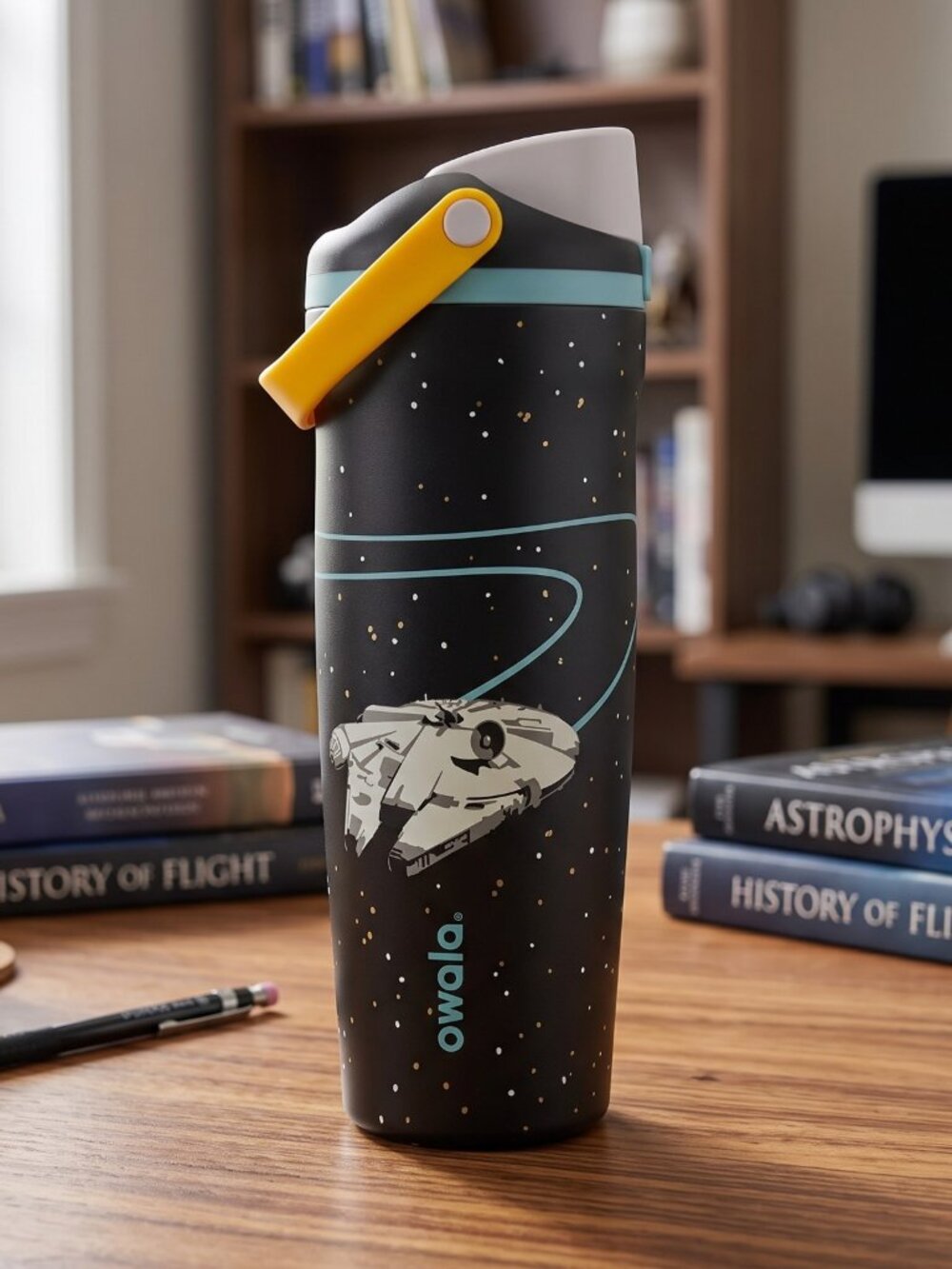 Owala FreeSip Sway Stainless Water Bottle 30 oz Color Black SpaceShip